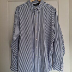Polo Ralph Lauren Performance Shirt Size 1XB Big Blue Stripe Long Sleeve Classic